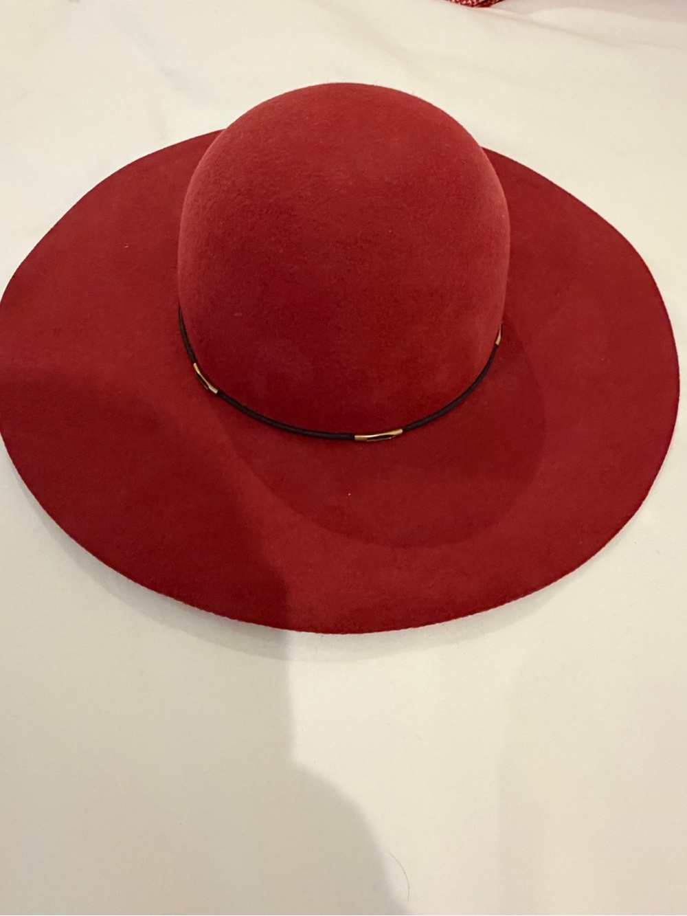 Scala Collezione Red 100% Wool Wide Brim Floppy Hat OS Made in Italy